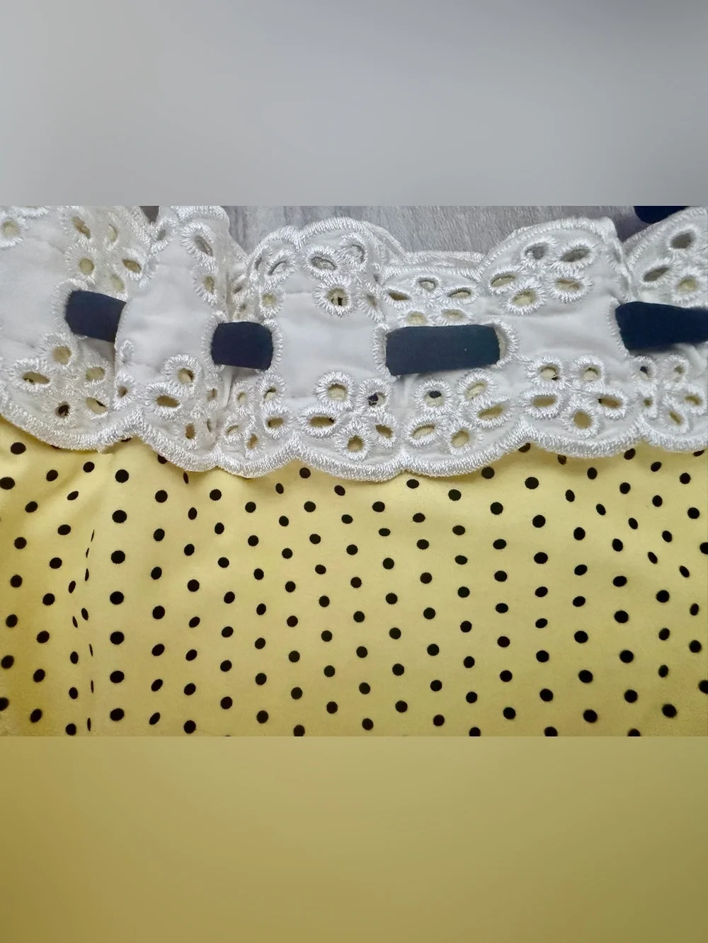 NWT-Frankie's Bikinis, Lana Bikini top, Lacy Micro Bikini bottom in Lemon Dot, L